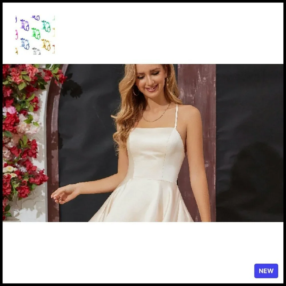 Satin Prom Dress with Pocket Built-in Bra Adjustable Straps Elegant